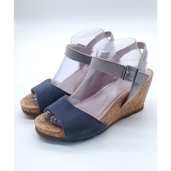 Stonefly Open Toe Strappy Wedge Cork Sandal Adjustable Women's Size 9 - Picture 3 of 12